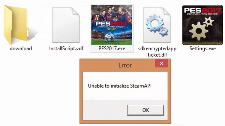 Pes 2017 unable to initialize steam api không phải là Error nha :v